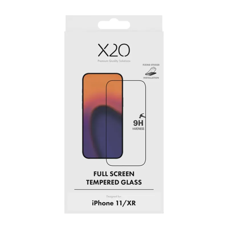 X2O Full Screen 9H Skärmskyddsglas för Apple iPhone 11/XR