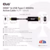 Club 3D CAC-1334 HDMI till USB-C-adapterkabel 4K 60 Hz 1,8 m Svart