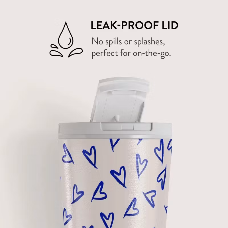 Burga Love Me Right 500 ml Termosmugg med lock och sugrör i rostfritt stål