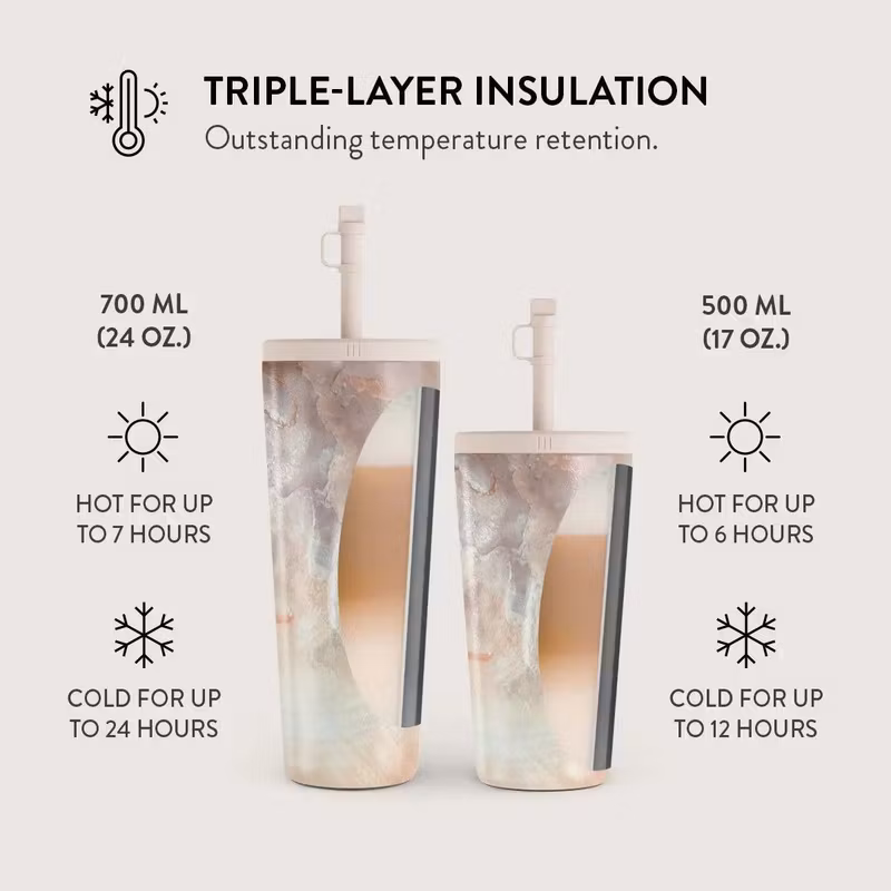 Burga Serene Sunset 500 ml Termosmugg med lock och sugrör i rostfritt stål