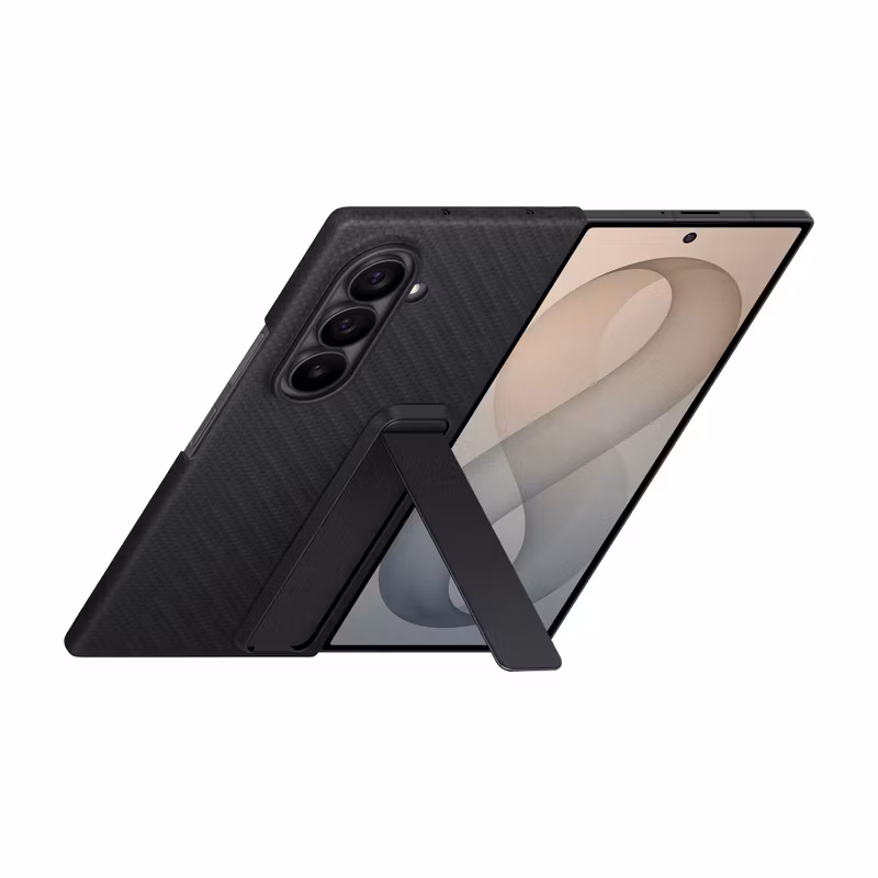 Samsung Galaxy Z Fold8 Ultra Carbon Standing Case skal med ställ Black