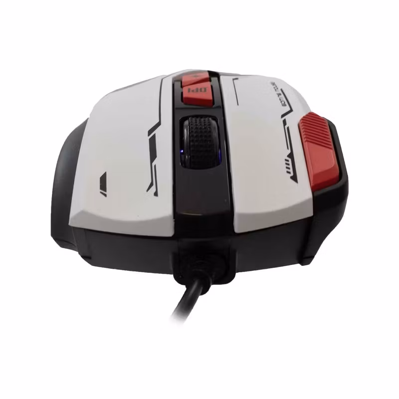 Baracuda Manta 8 knappar 12 800 DPI Optisk Spelmus Vit