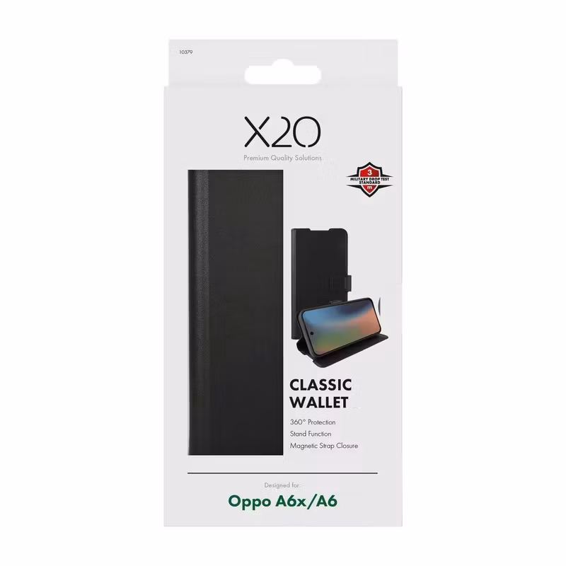 X2O Classic Wallet Plånboksfodral Oppo A6x/A6 Svart