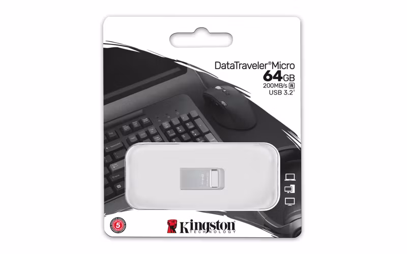 Kingston DataTraveler Micro 64 GB USB 3.2 Gen 1 USB-minne Silver