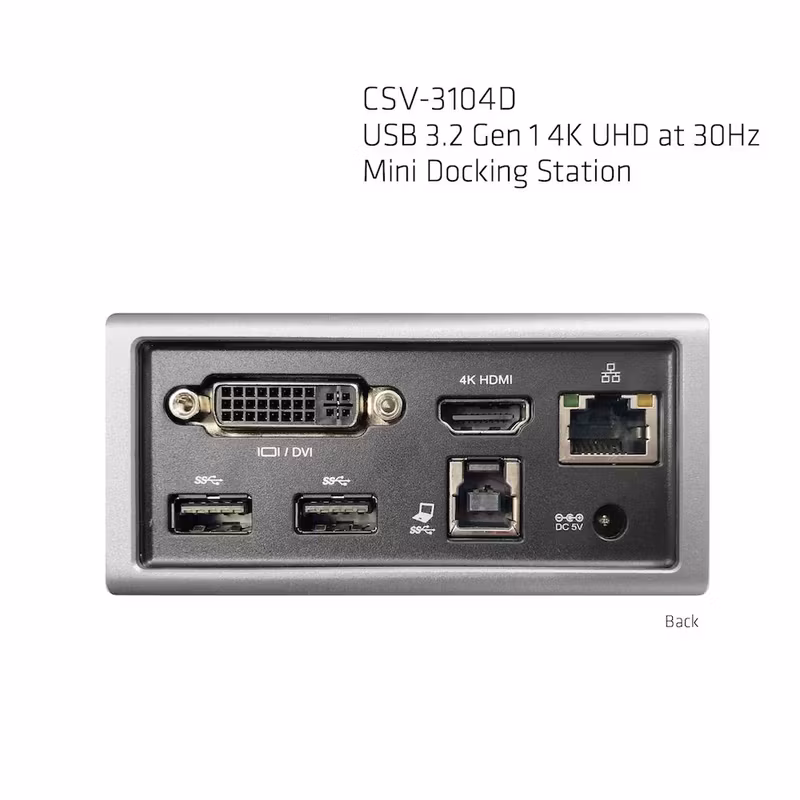 Club 3D CSV-3104D 8-i-1 USB-A-dockningsstation 4K 30 Hz med HDMI och DVI