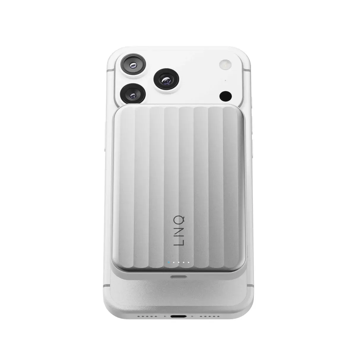 LINQ Semi-solid State Magnetisk Powerbank 5 000 mAh Qi2.2 25 W Silver