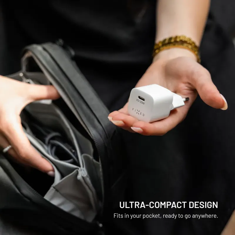 FIXED Mini FIXC20M2-C-WH 20 W USB-C Väggladdare Vit