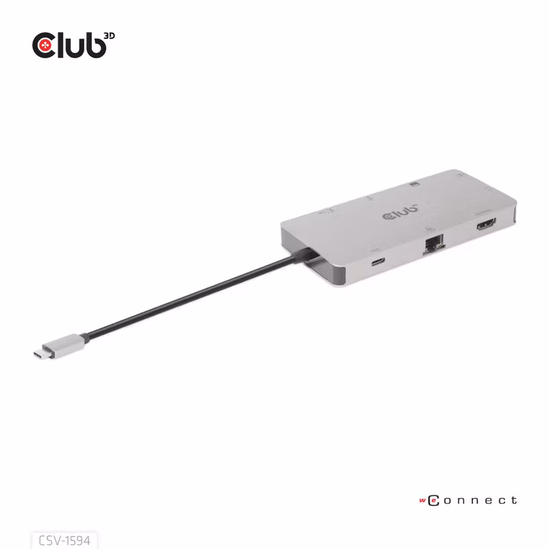 Club 3D CSV-1594 9-i-1 USB-C-hubb med HDMI, VGA och 100 W PD