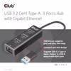 Club 3D CSV-1430A 4-i-1 USB 3.2 Gen 1-hubb med 3 × USB-A och Gigabit Ethernet Svart