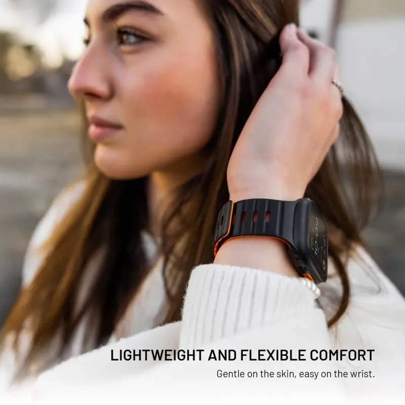 FIXED Silicone Magnetic Strap Magnetiskt silikonarmband för Apple Watch 44/45/46/49 mm Svart