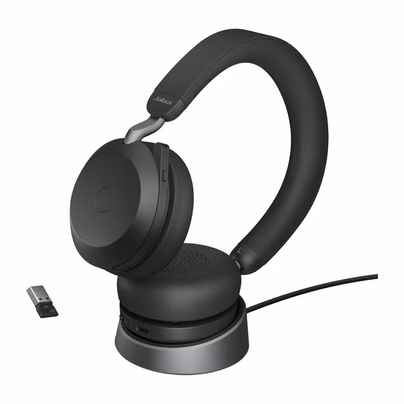 Jabra Evolve2 75 Trådlöst Headset med Laddningsställ Svart