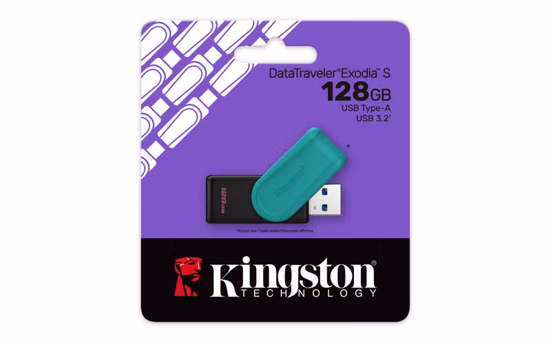 Kingston DataTraveler Exodia S 128 GB USB 3.2 Gen 1 USB-minne Svart Grön