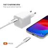 FIXED Mini FIXCG65M-CC-WH 65 W GaN USB-C Väggladdare med 2 m kabel Vit