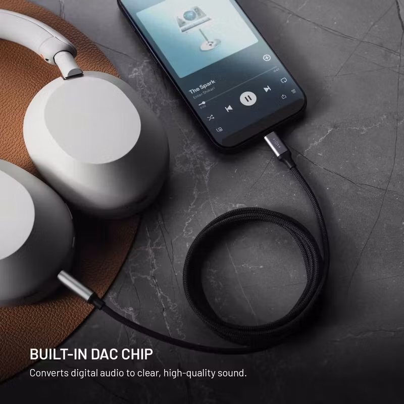 FIXED Link Premium USB-C till 3,5 mm Ljudkabel 1,5 m Rymdgrå