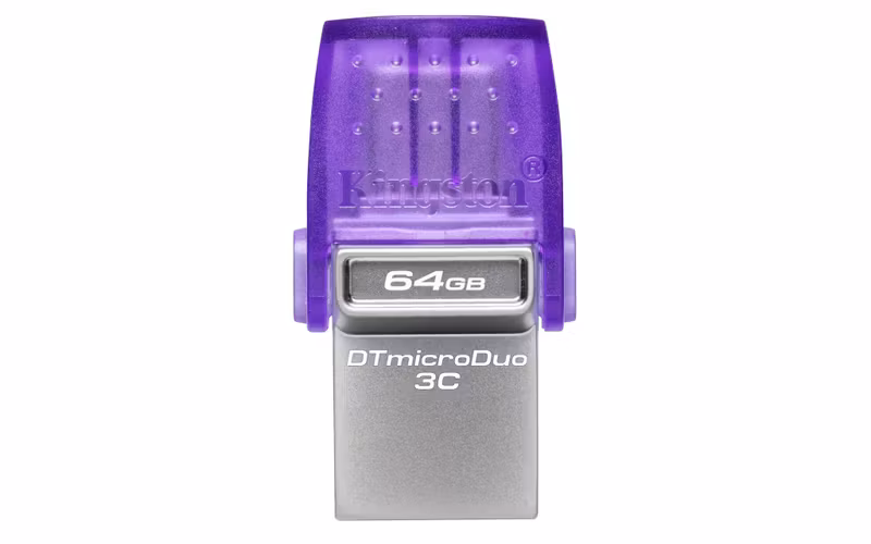 Kingston DataTraveler microDuo 3C 64 GB USB 3.2 Gen 1 / USB-C USB-minne Lila/Silver