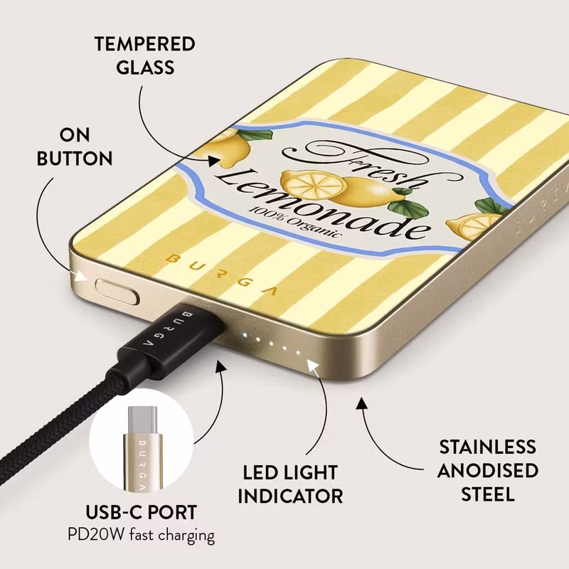 Burga Frizzante 5 000 mAh MagSafe Powerbank Guld