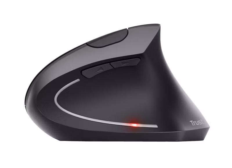 Trust Verto 22879 Ergonomisk Vertikal Trådlös Mus 2,4 GHz Svart