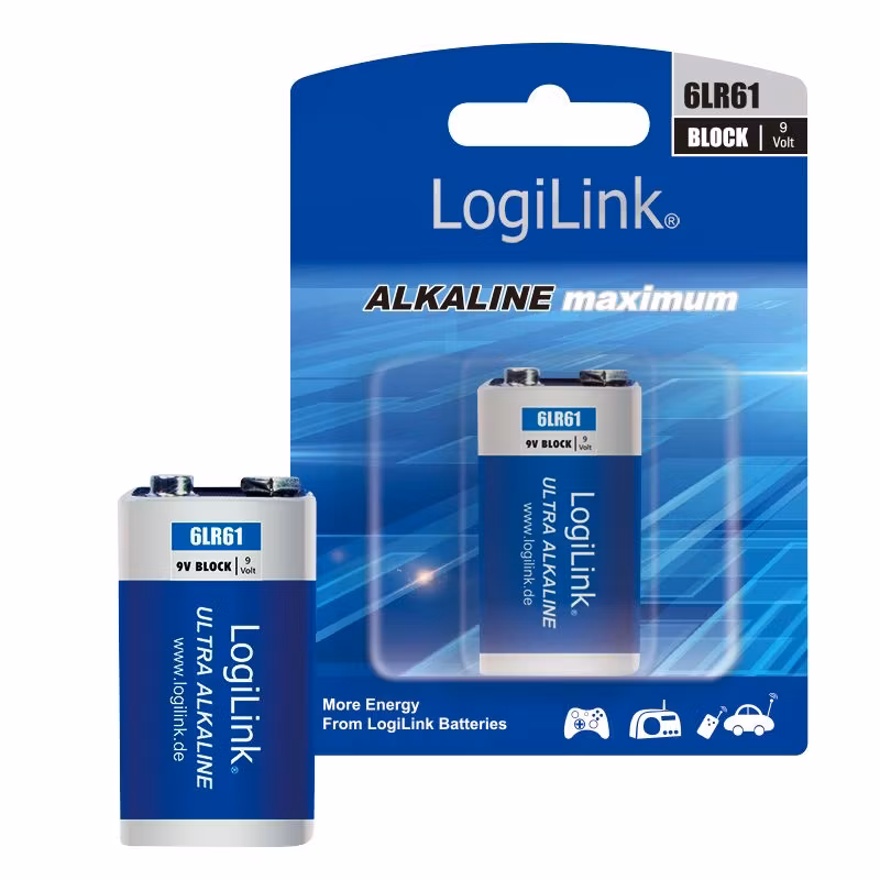 LogiLink Ultra Power 6LR61 9 V 480 mAh Alkaliskt Batteri