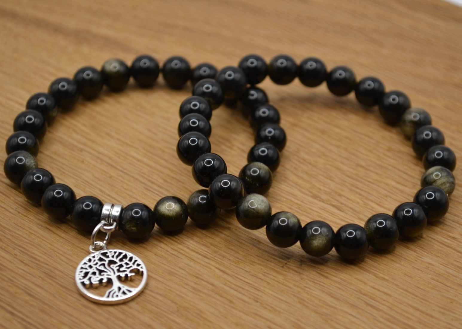 Guld Obsidian, armband