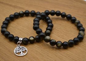 Guld Obsidian, armband
