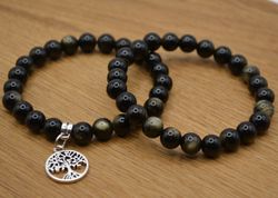 Guld Obsidian, armband
