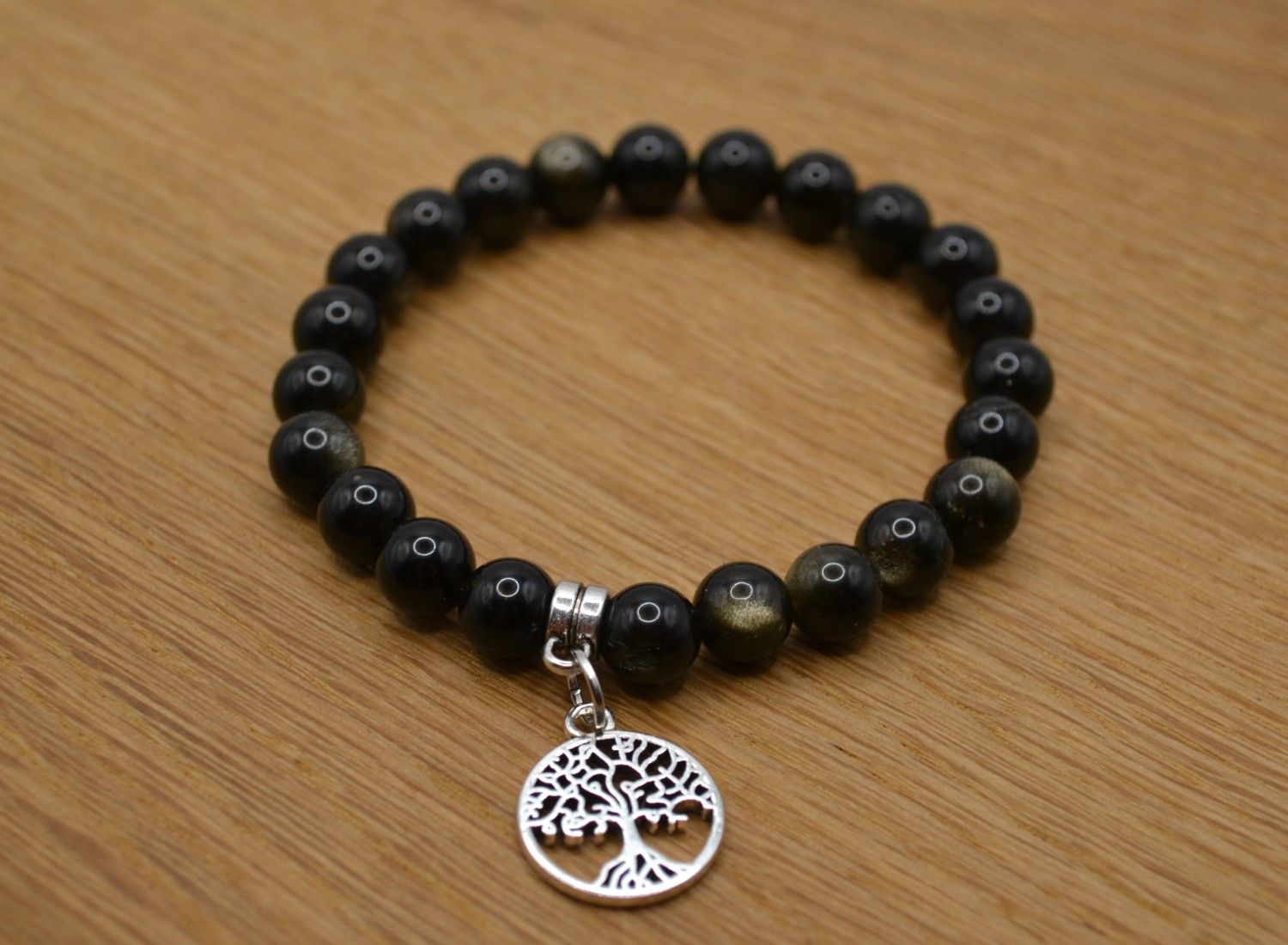 Guld Obsidian, armband