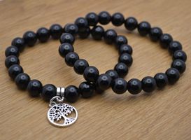 Svart obsidian, armband