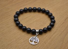 Svart obsidian, armband