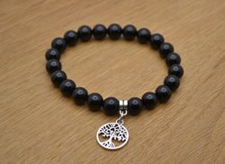 Svart obsidian, armband