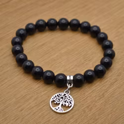 Svart obsidian, armband