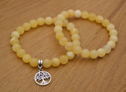 Gul kalcit, armband