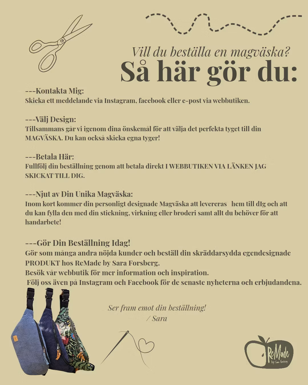 Beställa Magväska
