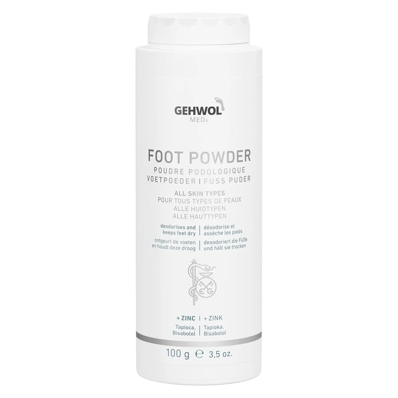 Gehwol Med Fotpuder är ett effektivt fotvårdsmedel mot fotsvett och fotlukt och fotvamp