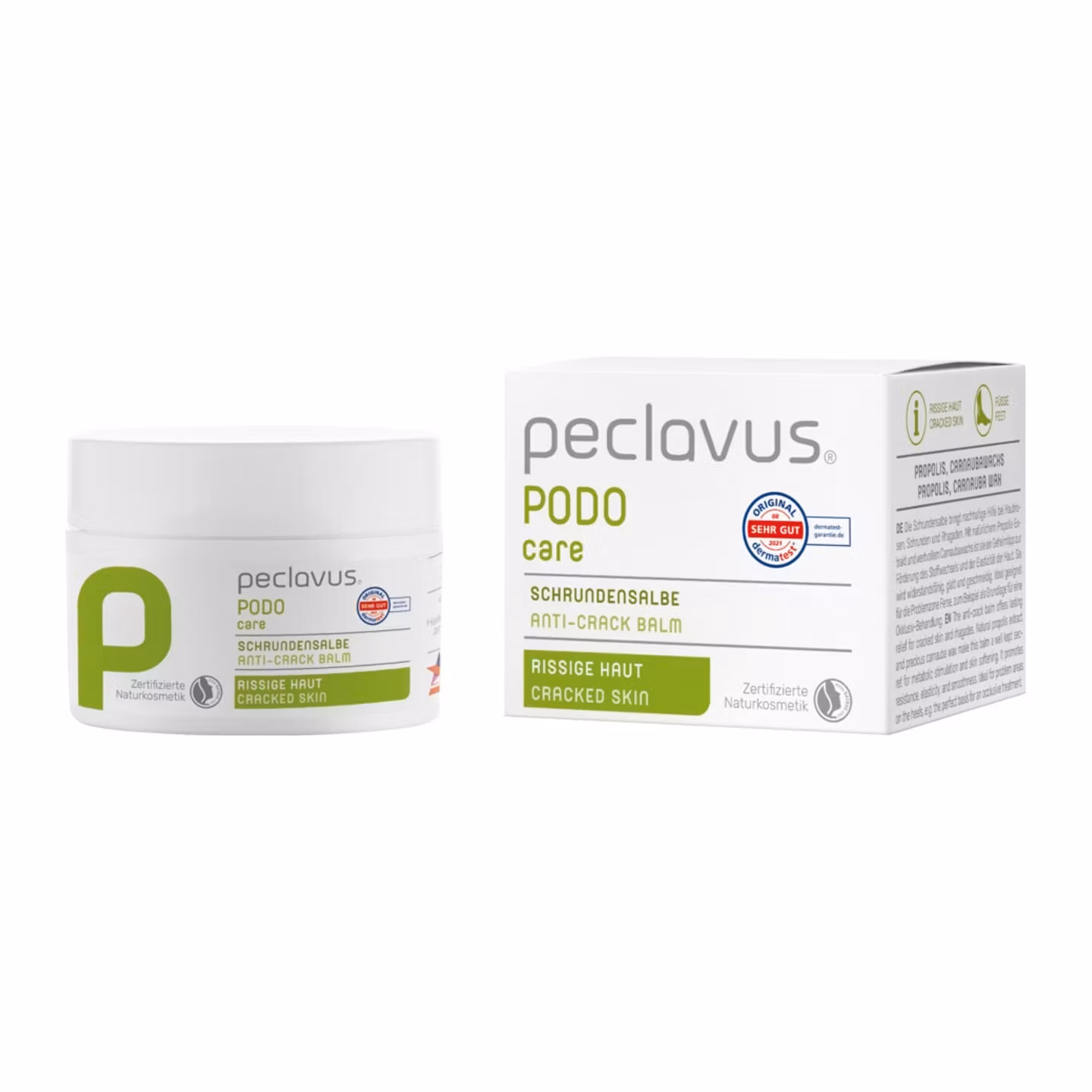 Peclavus PODOcare Salva mot hudsprickor 50ml – burk och förpackning
