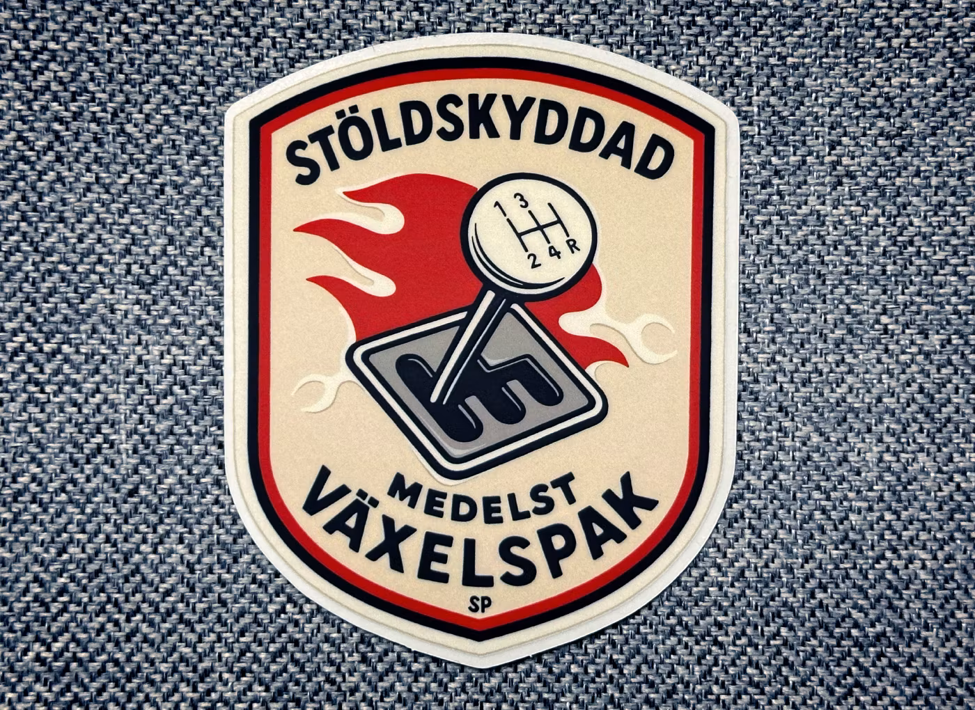 Stöldskyddad medelst växelspak