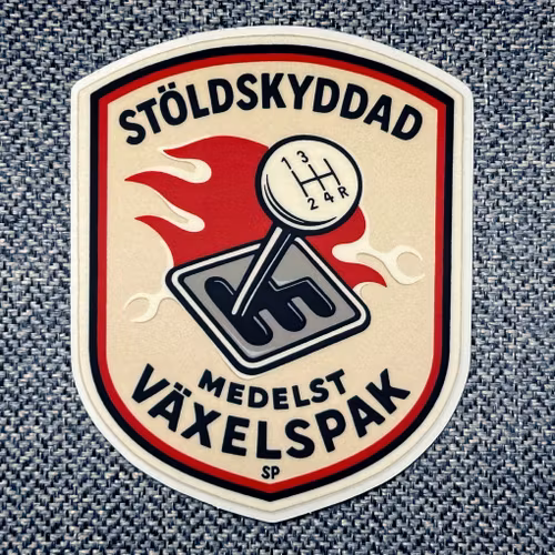 Stöldskyddad medelst växelspak