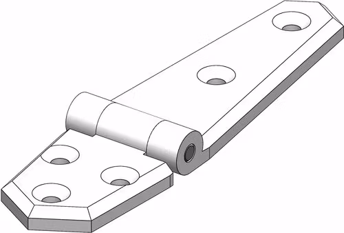 Trudesign gångjärn långt vitt 134x35mm