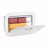 Inbyggnadsbox med lucka och lådor