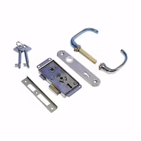 Dörrlås - utanpåliggande 46 x 113mm vänster inåtgående komp.