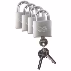 Hänglåsset LEMEN med huvudnycklar 50mm, set 4 st