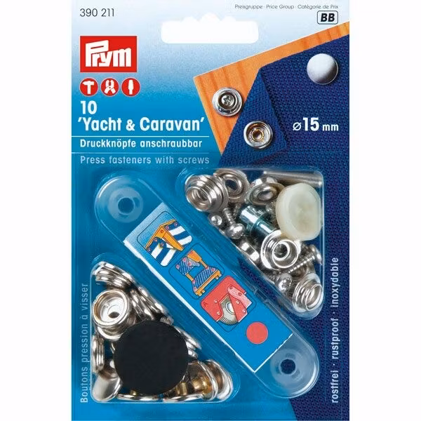 Tryckknappar RF med skruvar. 10st.ø15mm med verktyg