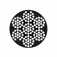 Mantågsvajer 7 x 19 belagd vit Ø4 x 8 mm - 12 m