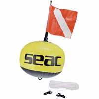 Seac dykboj fluorescerende med flagga och 25m lina