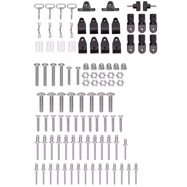 Bimini top monteringsdelar, skruvar & plast beslag t/1 Bimin