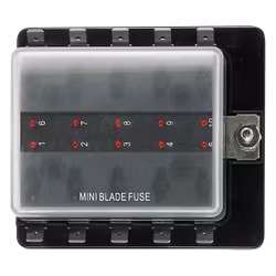 1852 Säkringshållare med LED till 10 säkringar