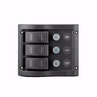 Elpanel stänktäta med automatsäkringar och 3 kontakter, 12V