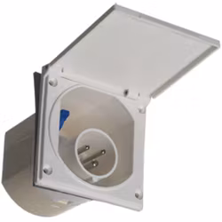 CEE hankontakt för inbyggnad m/stänktätt lock, 220V