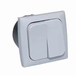 Dubbelbrytare för inbyggnad grå, 220V