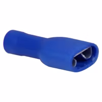Isolerad flatstiftshylsa hona blå 6.4x0.8 mm, 10 st