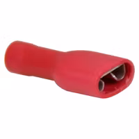 Isolerad flatstiftshylsa hona röd 6.4x0.8 mm, 100 st